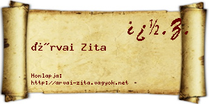 Árvai Zita névjegykártya