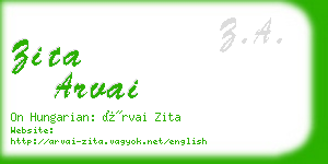 zita arvai business card